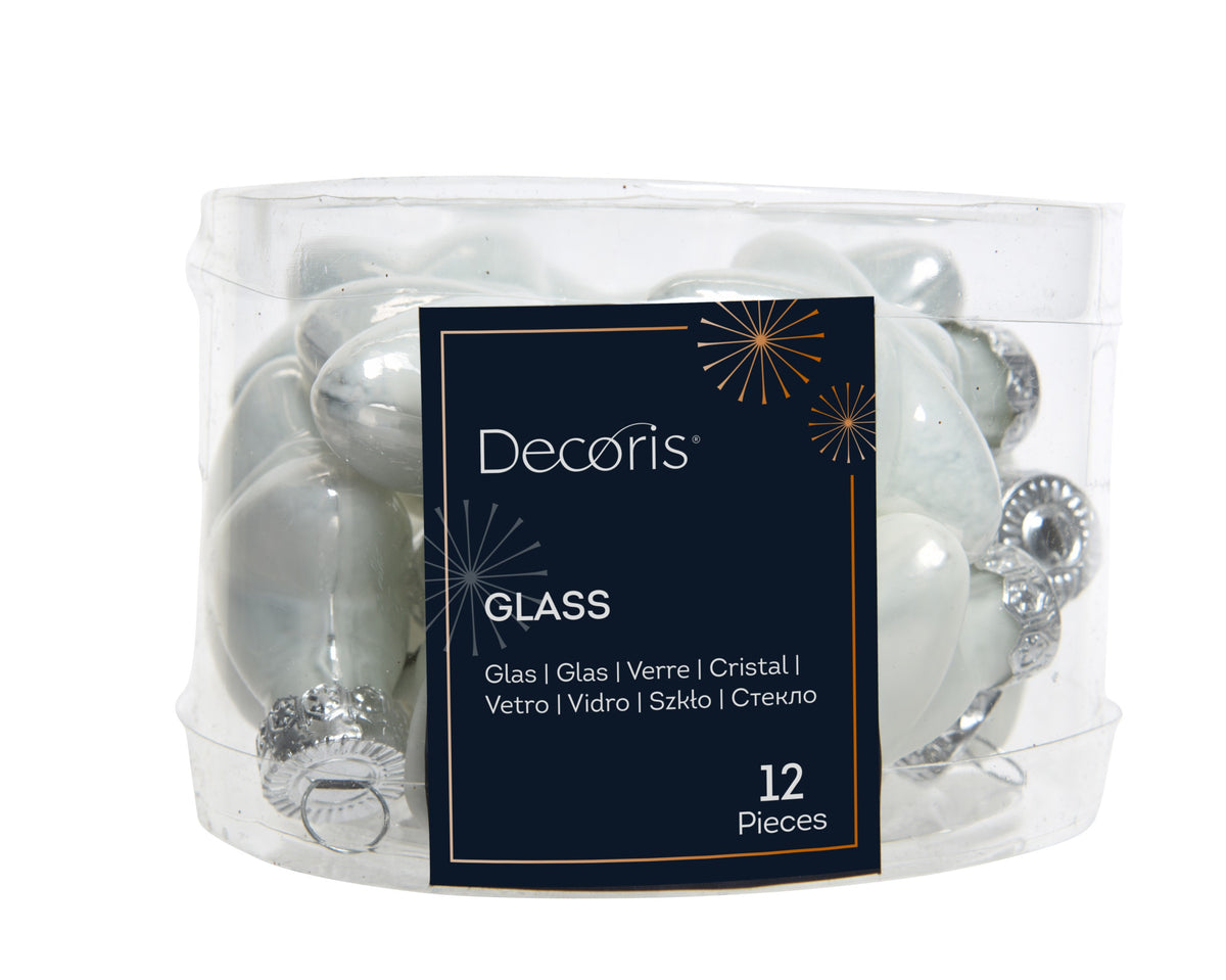 Kaemingk Winter White Star Glass Enamel Tube of 12