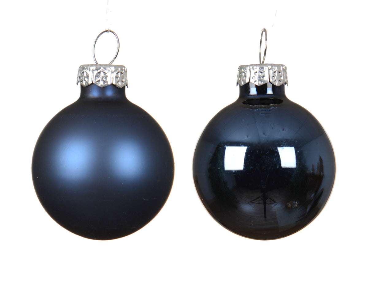 Kaemingk Night Blue Baubles Glass Enamel Tube 16