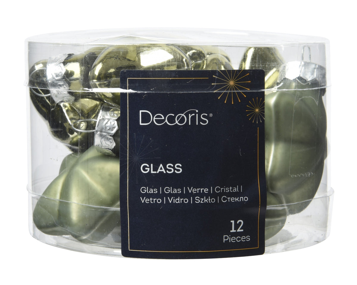 Kaemingk Rosemary Green Star Glass Enamel Tube of 12