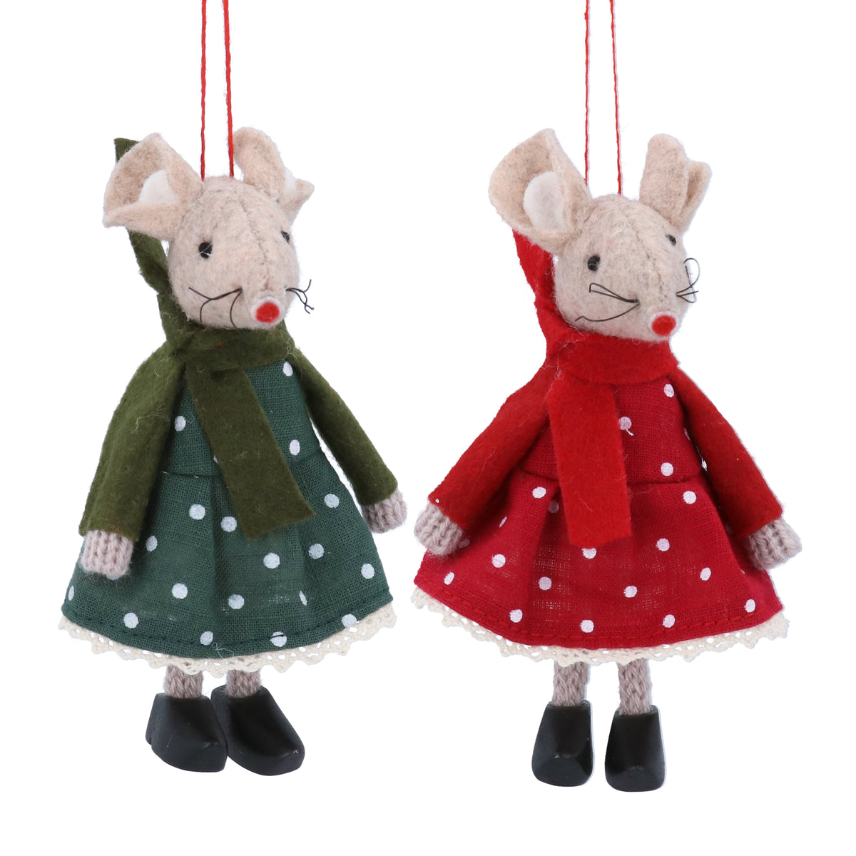 Gisela Graham Mouse with Red Polka Dot dress