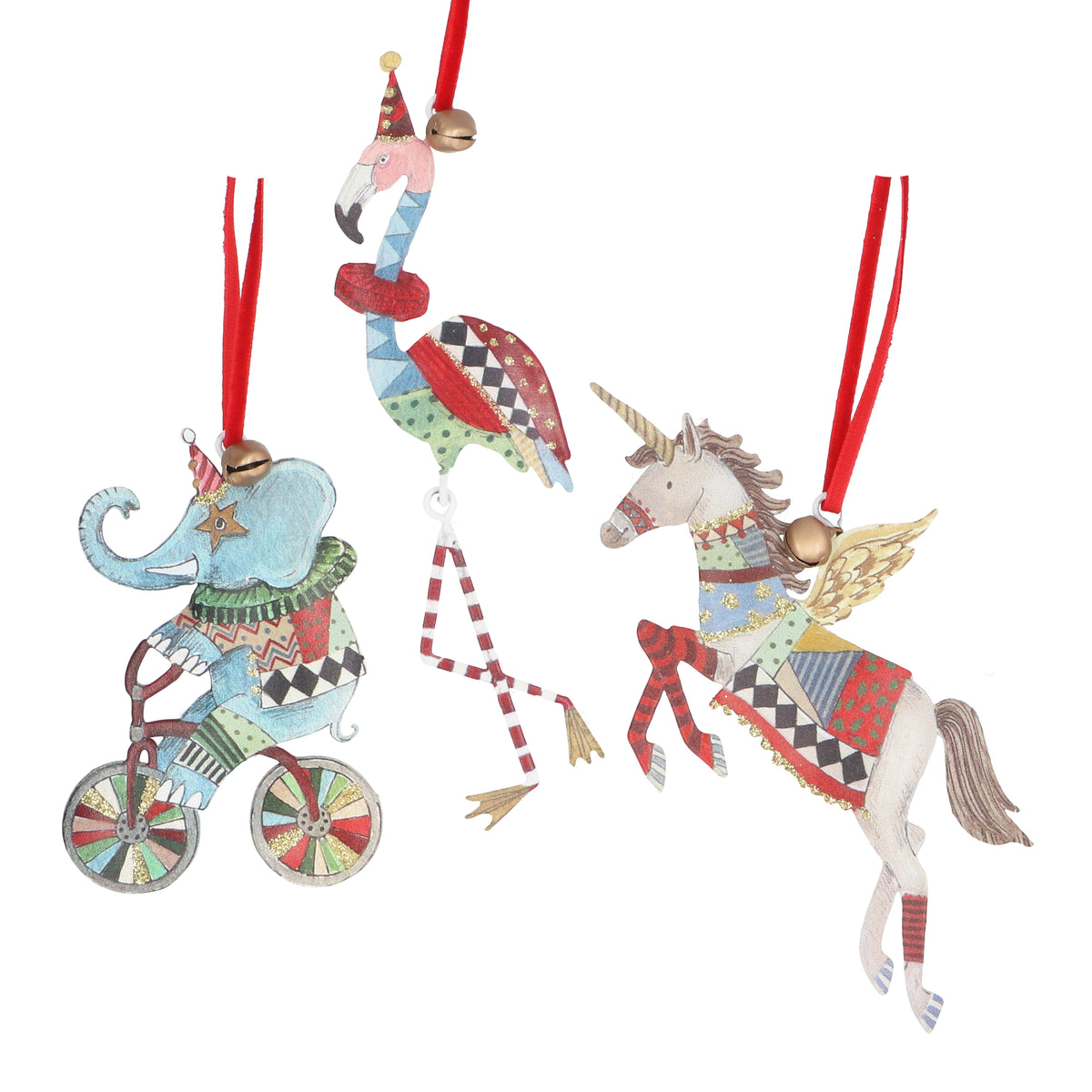 Gisela Graham - Tin Dec - Gold Glitter Circus Elephant