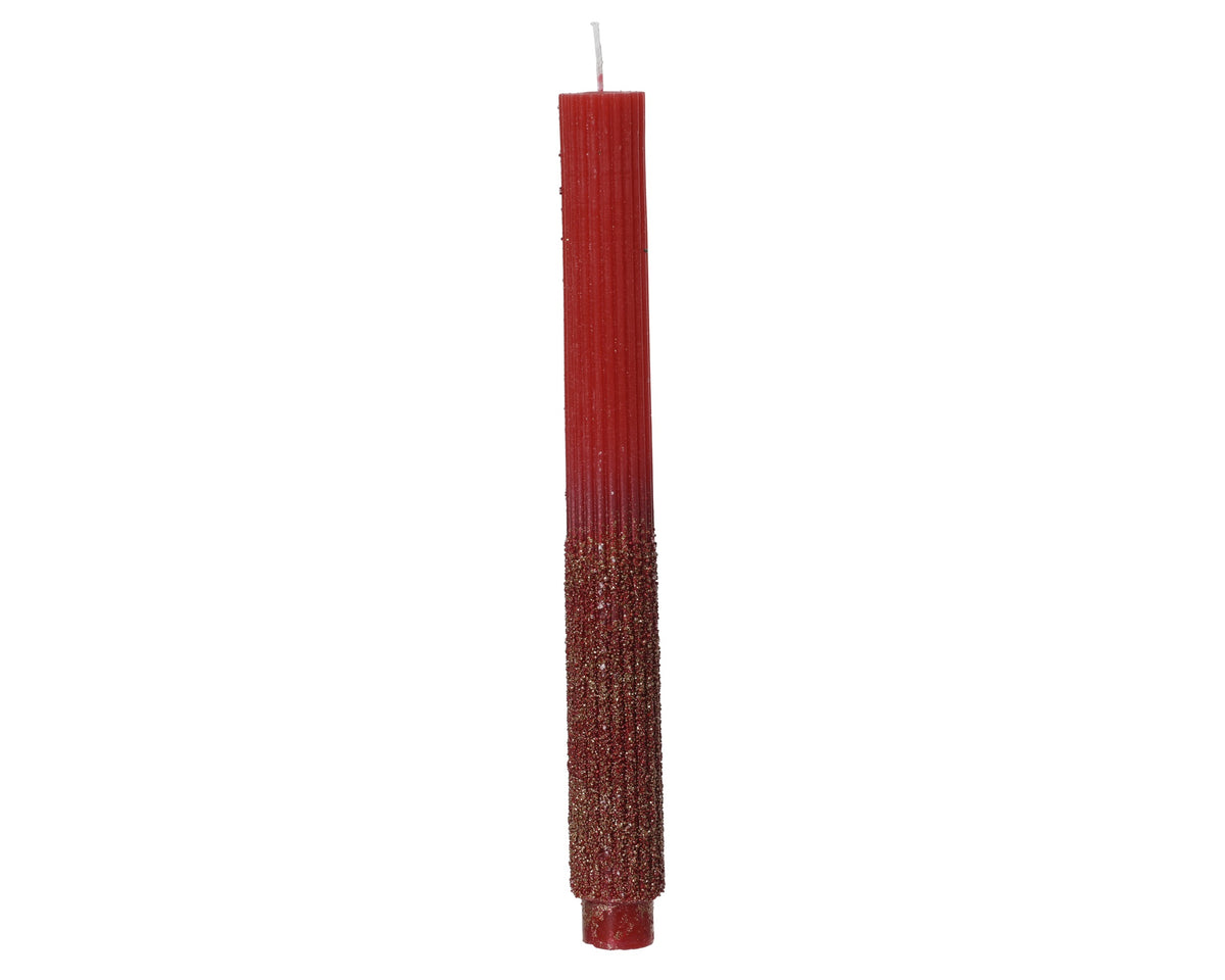 Kaemingk Box 2 Candle dinner with glitter red