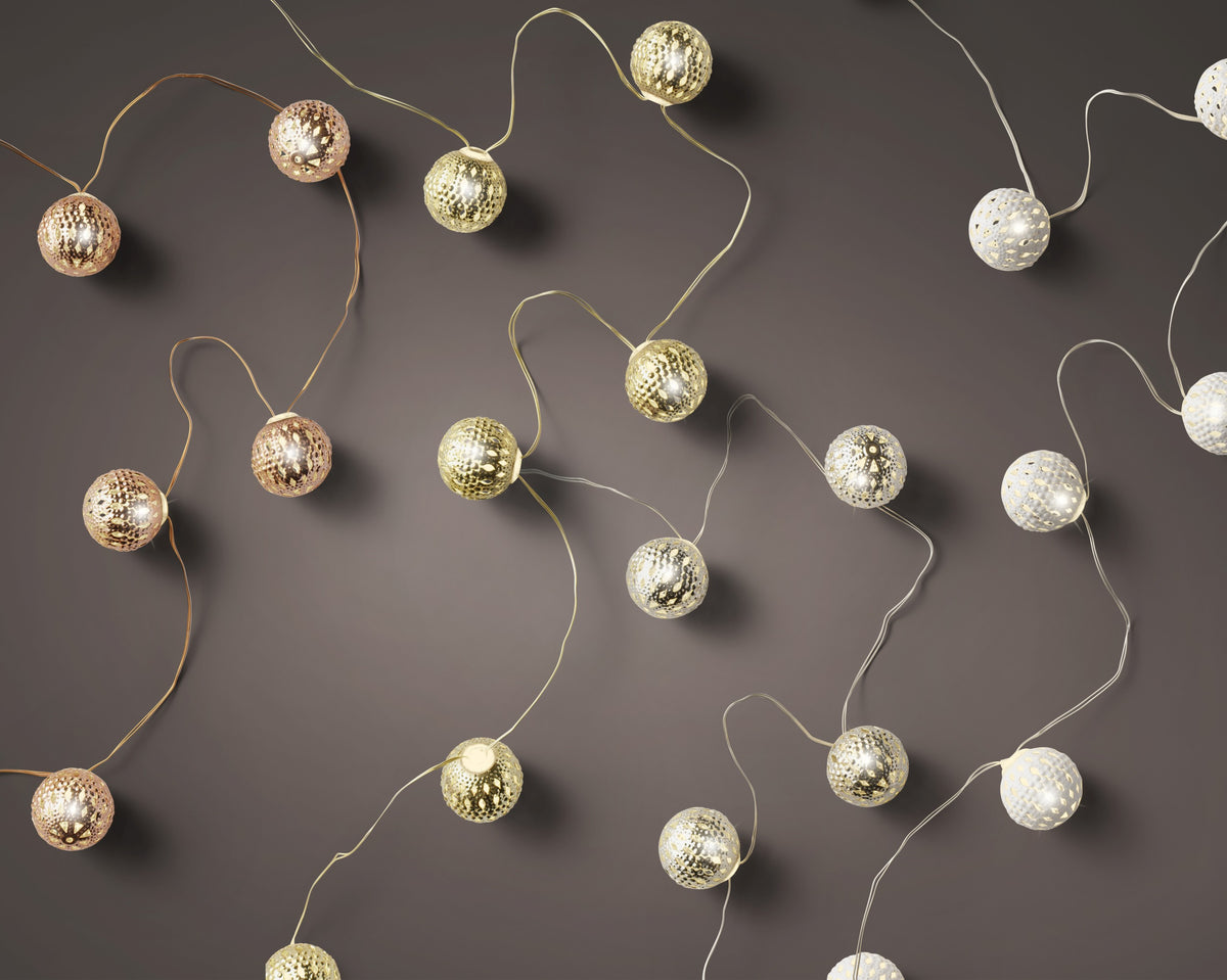 Kaemingk Micro Led Stringlights Pearls Silver/Warm White 110cm