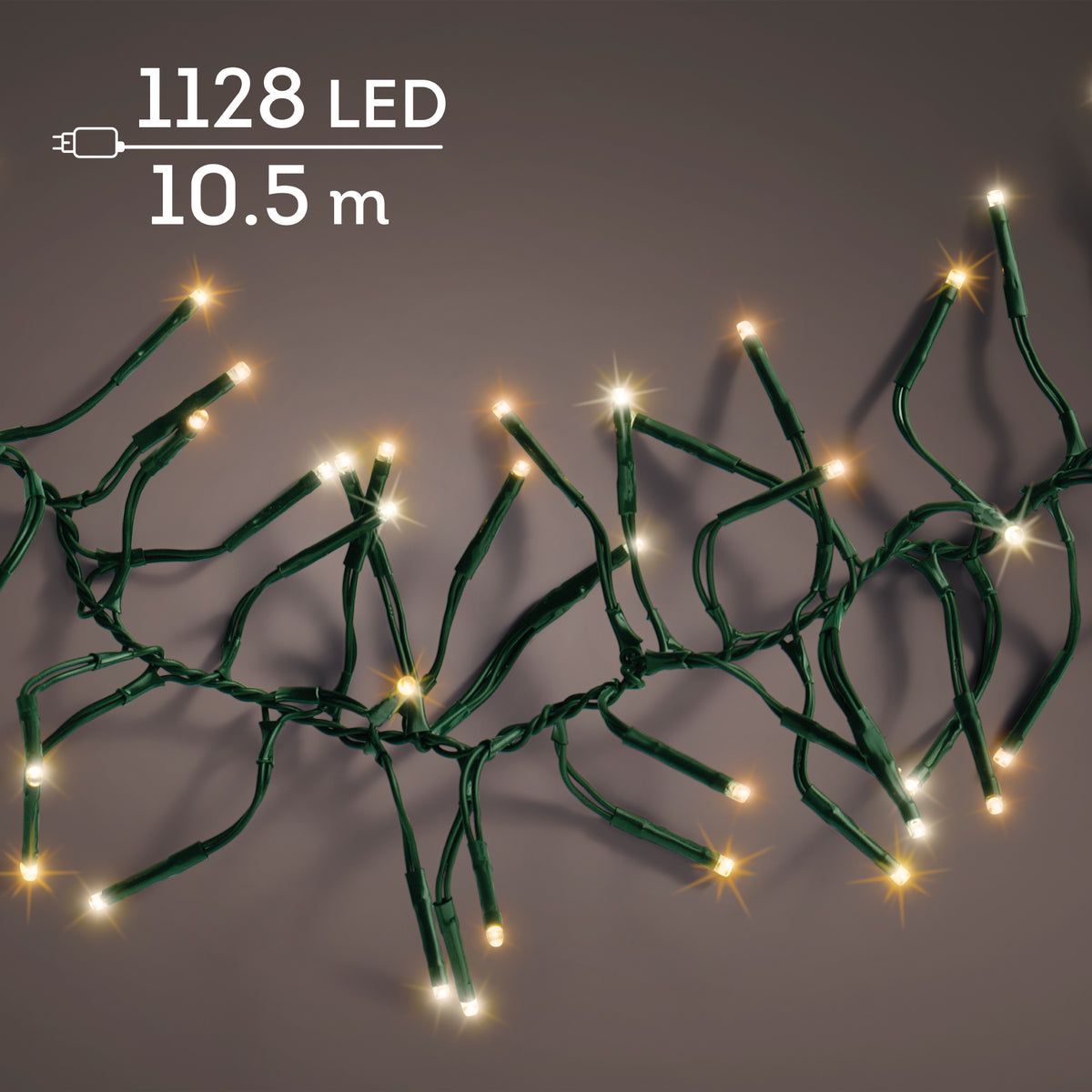 Kaemingk LED Cluster Lights Gb 8 Function L1000cm - Twinkle Effect Outdoor 1000cm Green/ Warm White/Classic