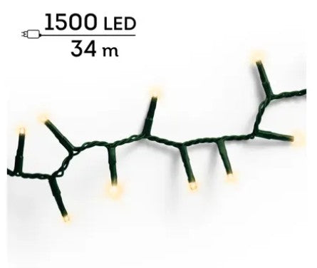 Kaemingk LED Compact Lights 3400cm Outdoor 8 function twinkle soft gold