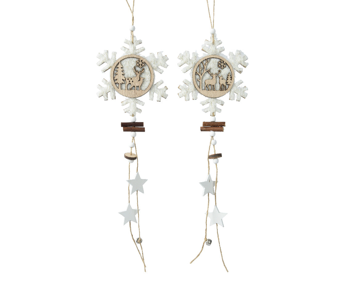 Kaemingk Snowflake plywood reindeer,tree,short fur 2ass fsc mix 70%