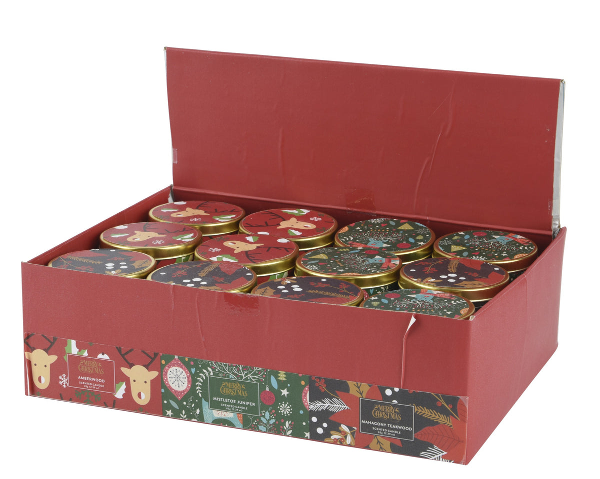 Kaemingk scented candle in a Tin - Amberwood