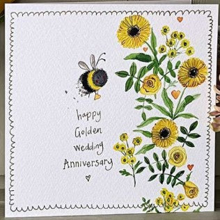 Bee Golden Wedding Card