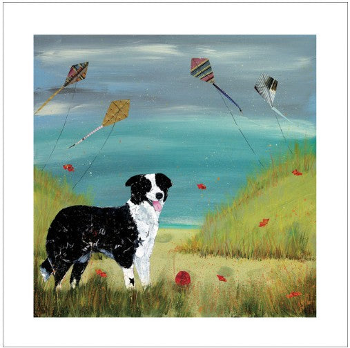 Collie In The Sand Dunes Eco-Card