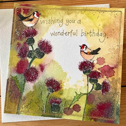 Goldfinches & Thistles Card