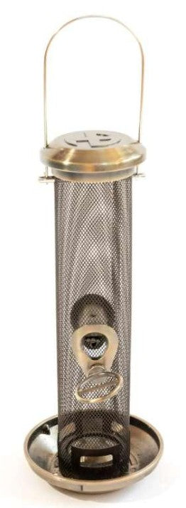 Henry Bell Heritage Everyday Mealworm/Suet bite Feeder metal hanging cage with mealworms at Pengelly Cornwall