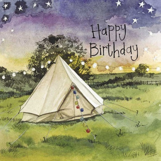 Starlight White Tent Birthday Card