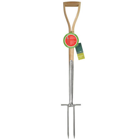 Burgon & Ball Rose & Root Fork wooden handle, metal tines, leather loop at Pengelly Garden Centre Cornwall