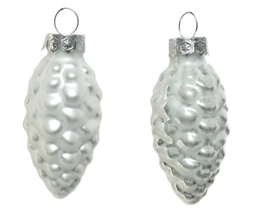 Kaemingk Winter White Pinecone Glass Tube 12