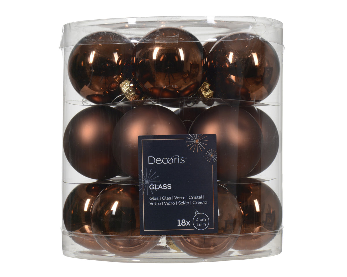 Kaemingk Espresso Baubles Glass Enamel Tube 18