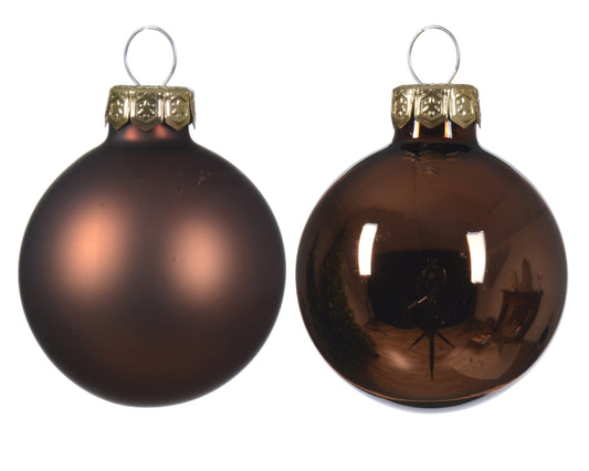 Kaemingk Espresso Baubles Glass Enamel Tube 18