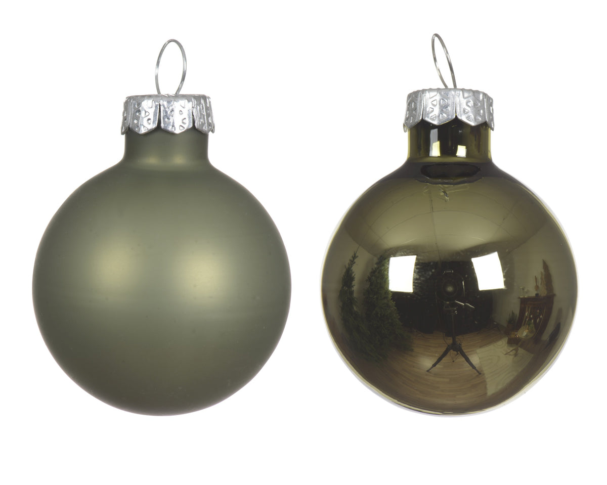 Kaemingk  Rosemary Green Baubles Glass Shiny, Matt Mix Dia 3.5Cm