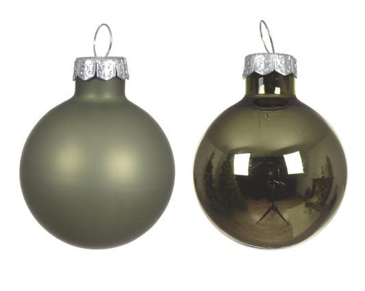 Kaemingk  Rosemary Green Baubles Glass Shiny, Matt Mix Dia 3.5Cm
