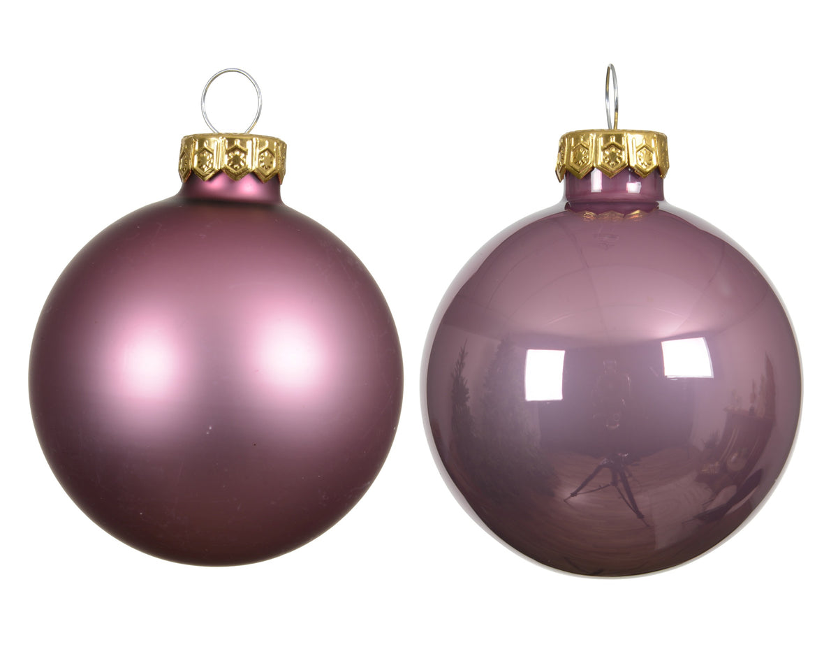 Kaemingk Vintage Pink Baubles Glass Enamel Tube