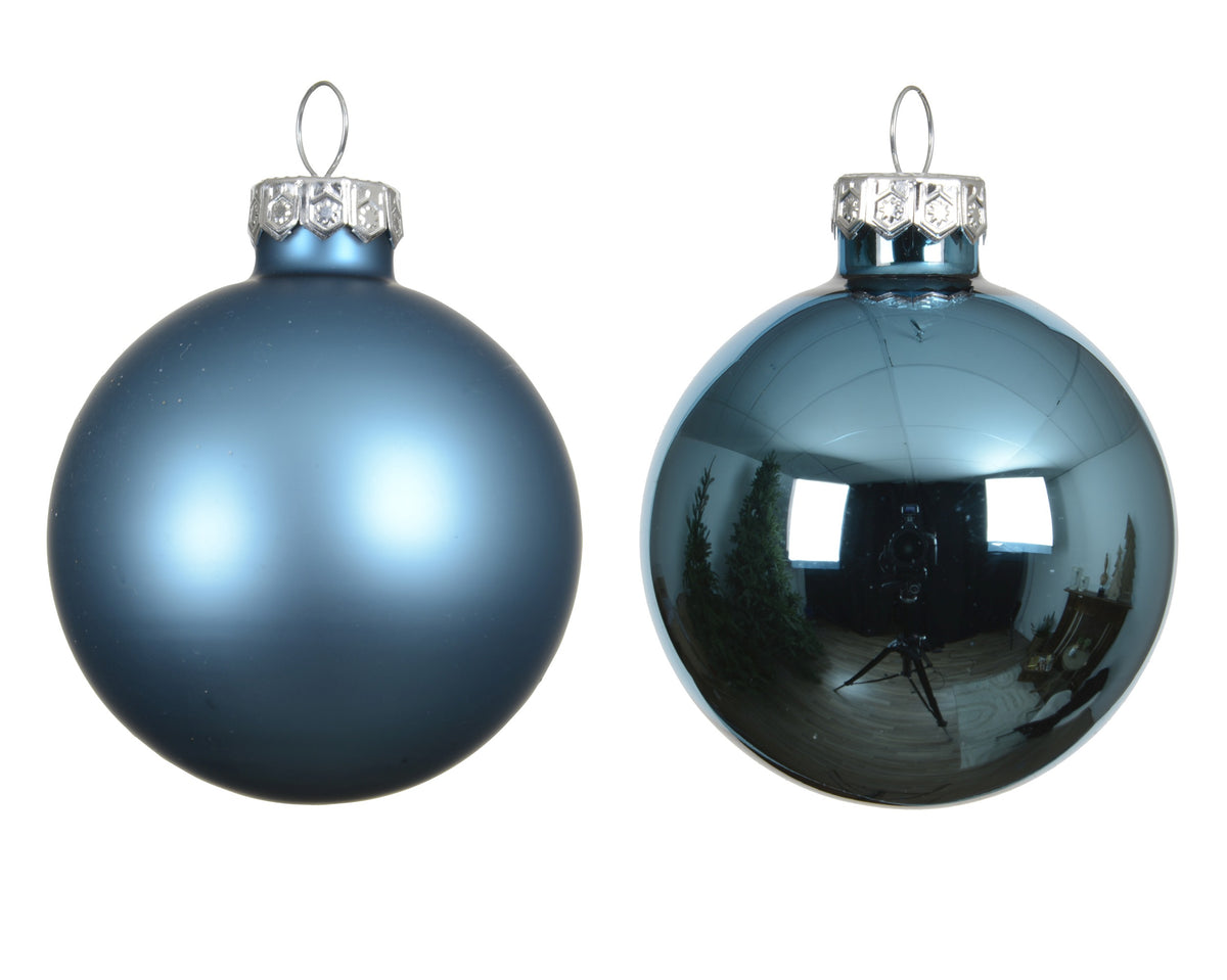 Kaemingk Folk Blue Baubles Glass Enamel Tube 16