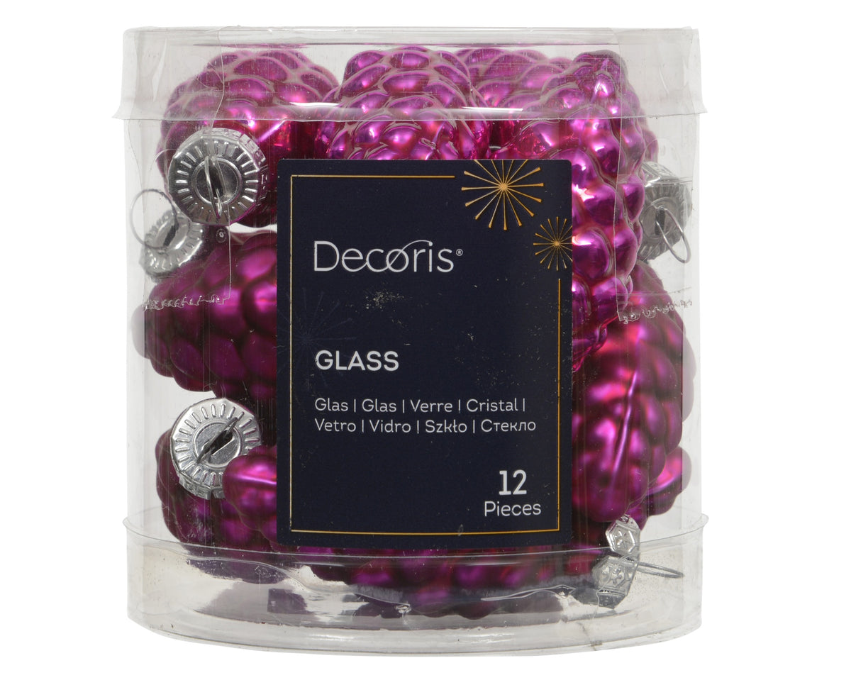 Kaemingk Festive Pink Pinecone Glass Tube