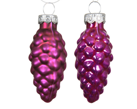 Kaemingk Festive Pink Pinecone Glass Tube