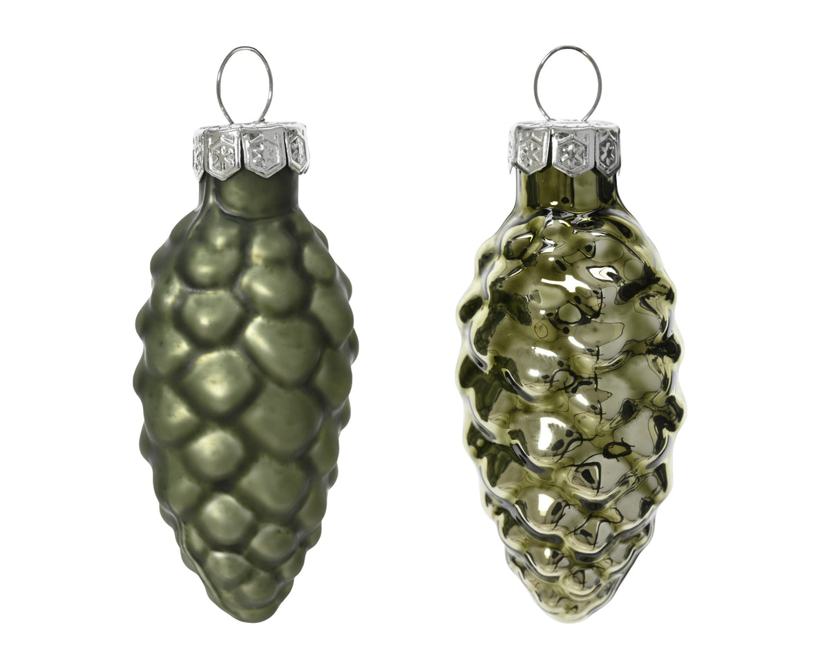 Kaemingk  Rosemary Green Pinecone Glass Tube 12