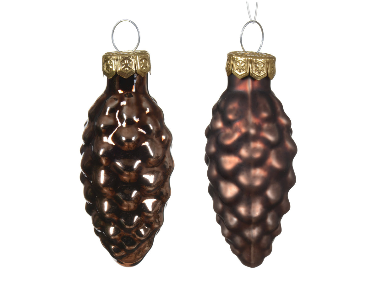 Kaemingk Espresso Pinecone Glass Tube 12