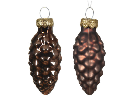 Kaemingk Espresso Pinecone Glass Tube 12