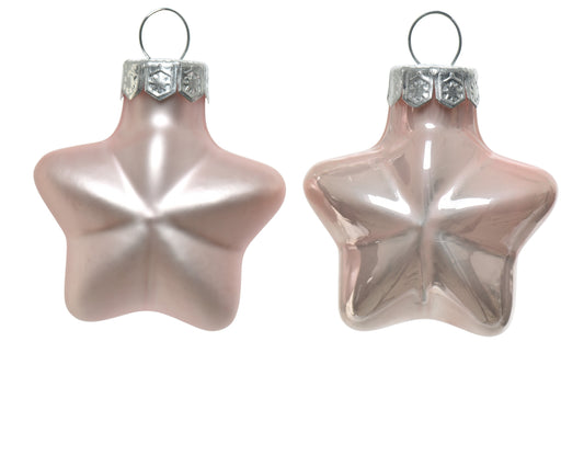 Kaemingk Blush Pink Star Glass Enamel  Tube of 12