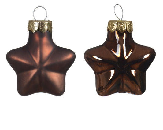 Kaemingk Espresso Star Glass Enamel Tube of 12