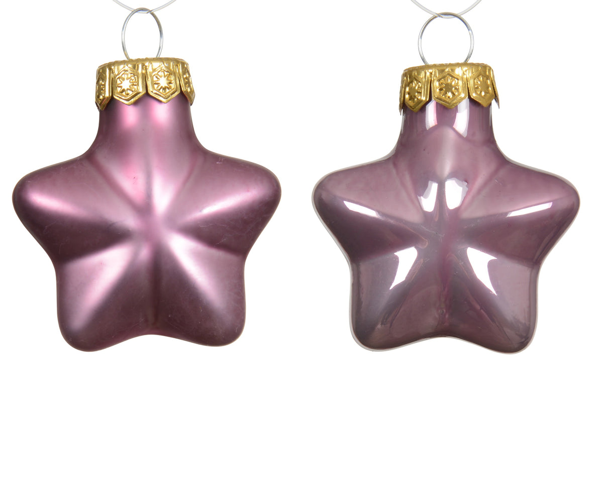 Kaemingk Vintage Pink Star Glass Enamel Tube