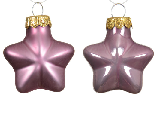 Kaemingk Vintage Pink Star Glass Enamel Tube