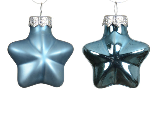 Kaemingk Folk Blue Star Glass Enamel  Tube of 12