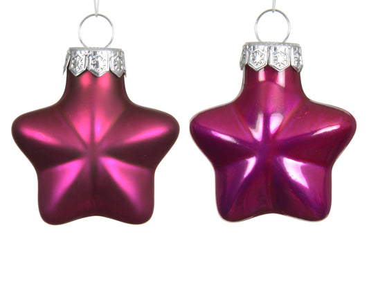 Kaemingk Festive Pink Star Glass Enamel Tube of 12