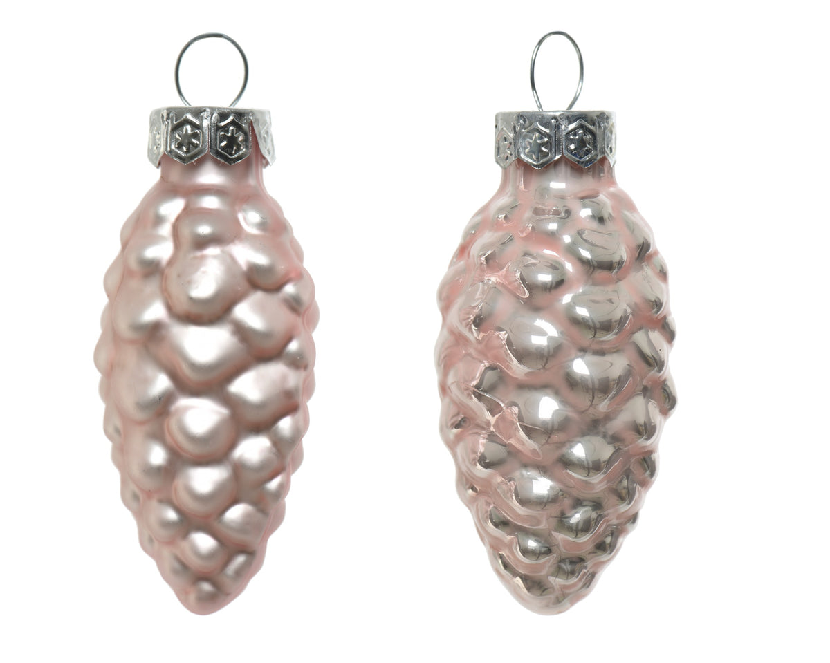 Kaemingk Blush Pink Pinecone Glass Tube 12