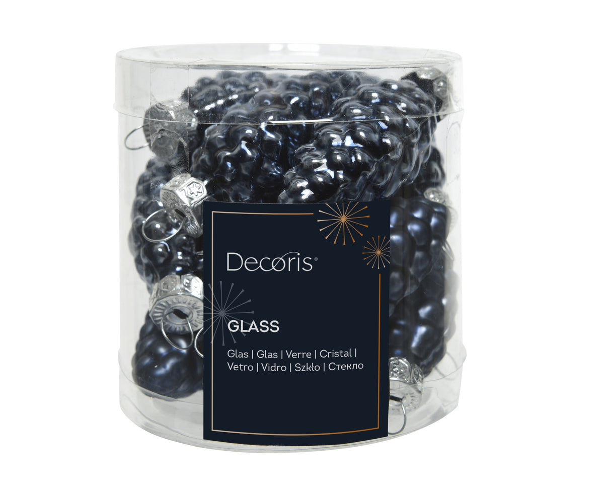 Kaemingk Night Blue Pinecone Glass Tube 12