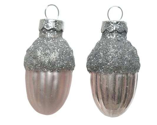Kaemingk Blush Pink Acorn Glass Tube of 12