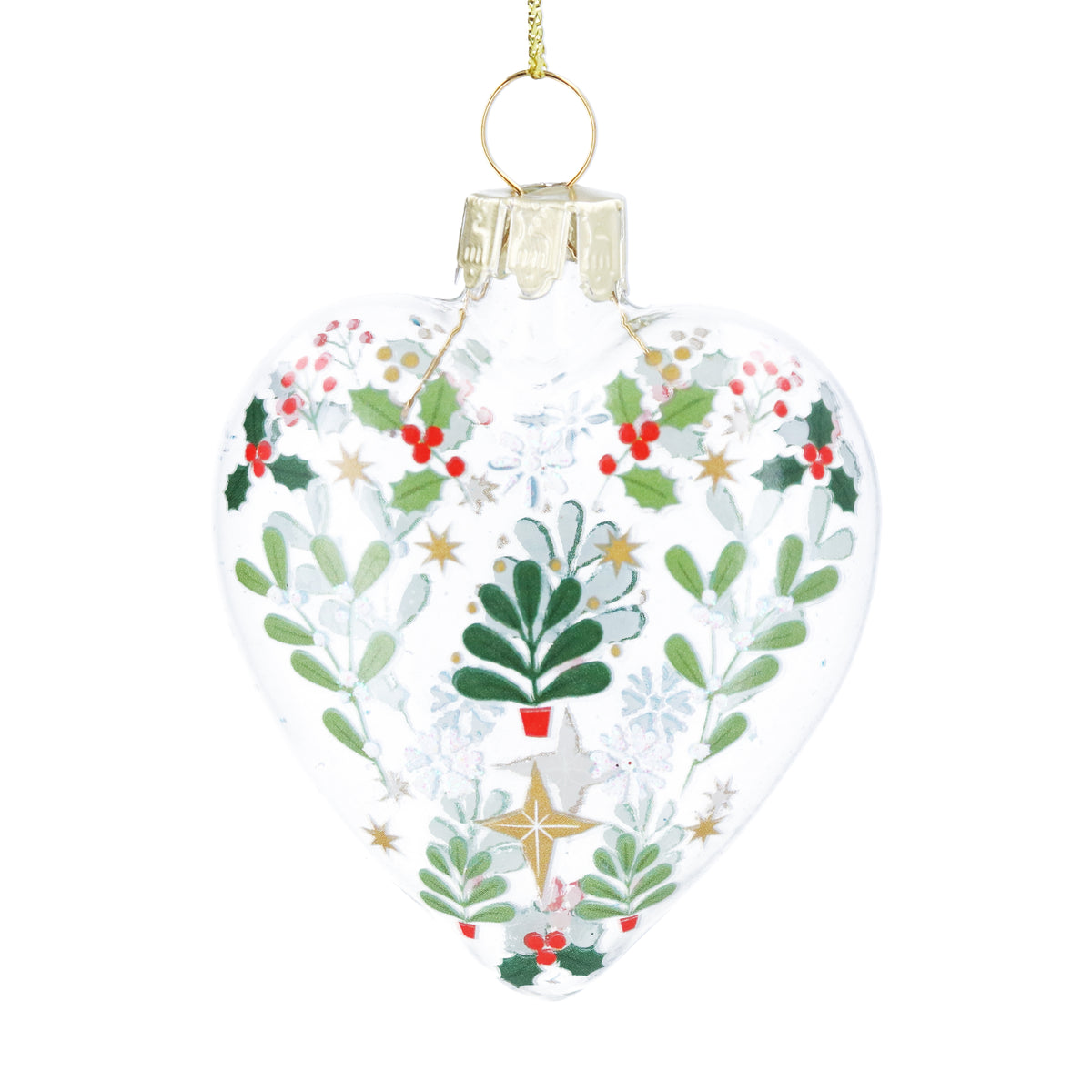 Gisela Graham - Glass Heart - 7cm Clear/Alpine