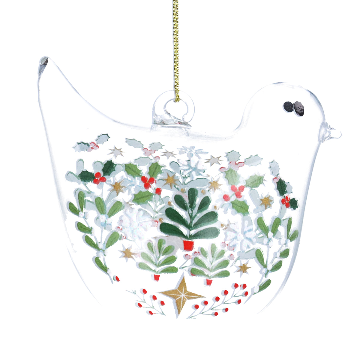 Gisela Graham - 7cm Glass Bird - Alpine