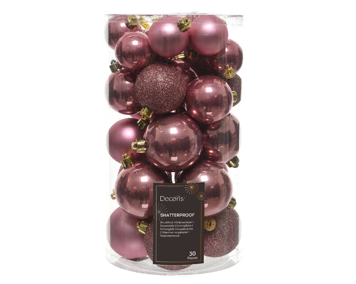 Kaemingk Baubles Shatterproof Shiny, matt, dia 6cm Velvet Pink