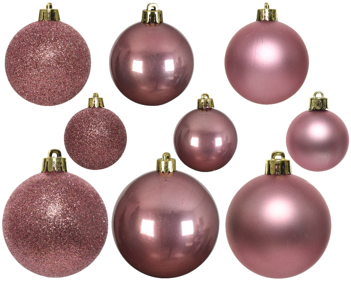 Kaemingk Baubles Shatterproof Shiny, matt, dia 6cm Velvet Pink