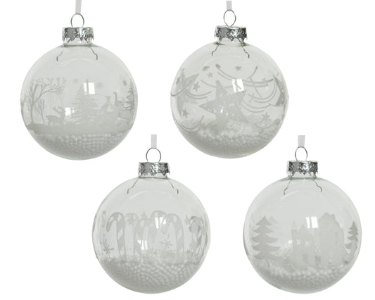 Kaemingk Glass Snowflake with beads bauble