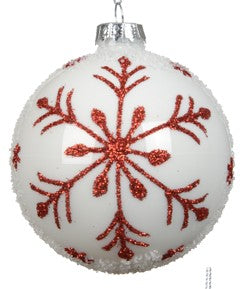 Kaemingk Box of 3 Firework Baubles White and Red