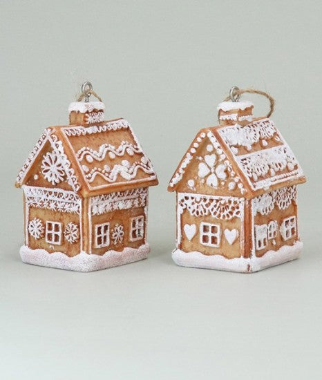 Gisela Graham - Resin Red/White Gingerbread 'Lace 3-D' House