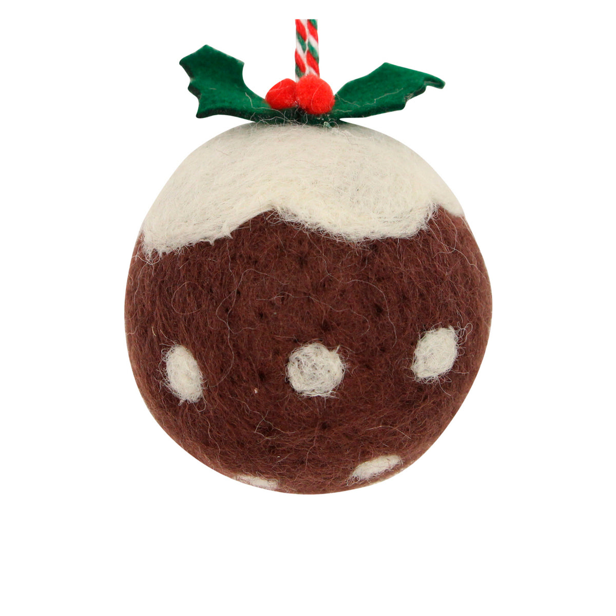 Gisela Graham Wool Mix Brown Christmas Pudding Dec