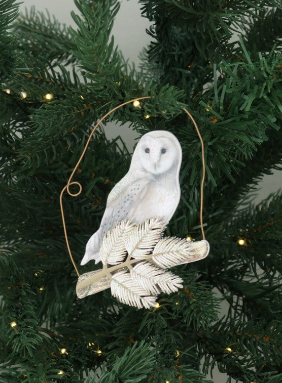 Gisela Graham Wood dec Owl on Branch