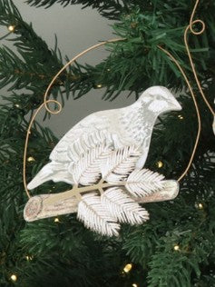 Gisela Graham Wood Dec with Partridge on Branch