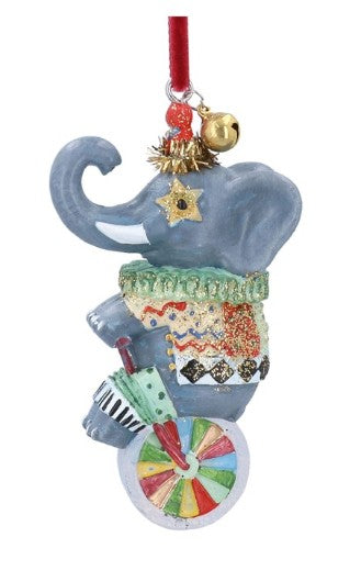 Gisela Graham - Resin - Gold Glitter - Circus Elephant