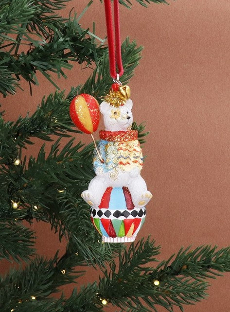 Gisela Graham - Resin Dec - Gold Glitter - Circus Bear